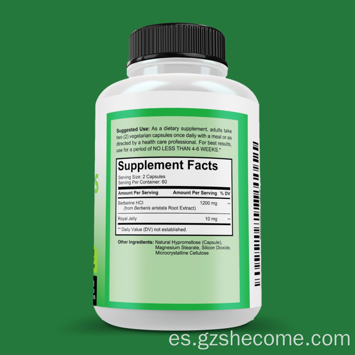 Sistema inmunitario saludable cápsulas de clorhidrato berberinas